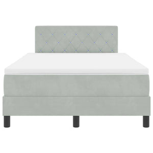 vidaXL Box Spring Bed with Mattress Light Grey 120 x 200 cm Velvet