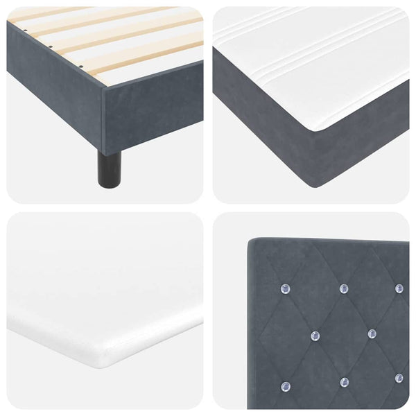 vidaXL Box Spring Bed with Mattress Dark Grey 120 x 200 cm Velvet