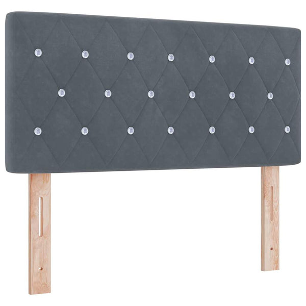 vidaXL Box Spring Bed with Mattress Dark Grey 120 x 200 cm Velvet