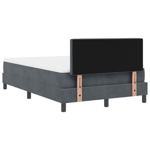 vidaXL Box Spring Bed with Mattress Dark Grey 120 x 200 cm Velvet