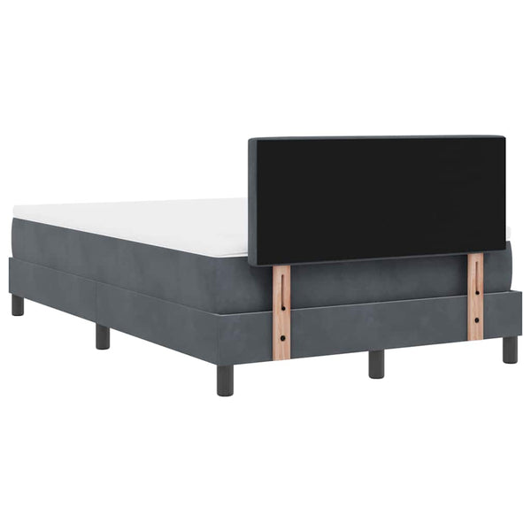 vidaXL Box Spring Bed with Mattress Dark Grey 120 x 200 cm Velvet