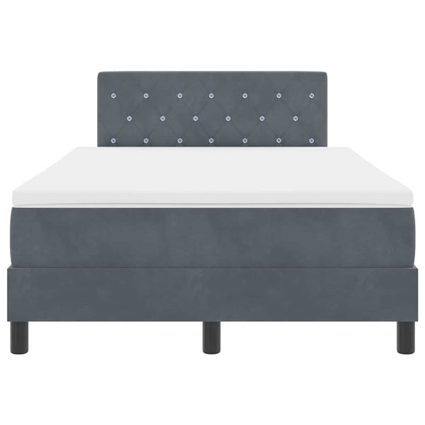 vidaXL Box Spring Bed with Mattress Dark Grey 120 x 200 cm Velvet