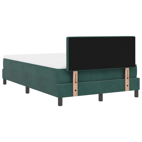 vidaXL Box Spring Bed with Mattress Dark Green 120 x 200 cm Velvet