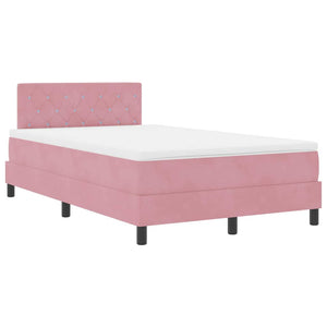 vidaXL Box Spring Bed with Mattress and Headboard Pink 120 x 200 cm Velvet