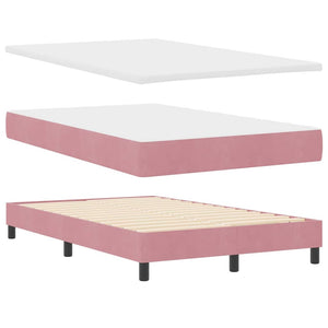 vidaXL Box Spring Bed with Mattress and Headboard Pink 120 x 200 cm Velvet