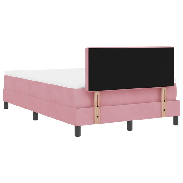 vidaXL Box Spring Bed with Mattress and Headboard Pink 120 x 200 cm Velvet