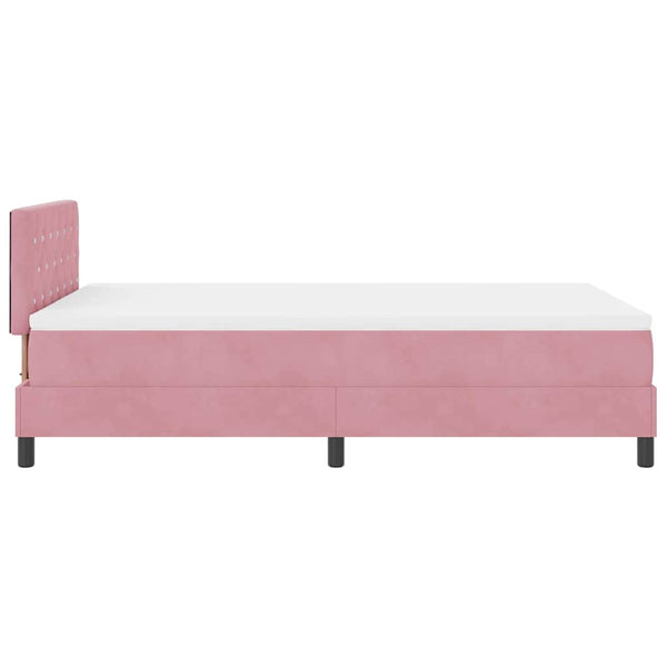 vidaXL Box Spring Bed with Mattress and Headboard Pink 120 x 200 cm Velvet