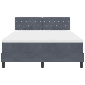 vidaXL Box Spring Bed with Mattress Dark Grey 140 x 190 cm Velvet