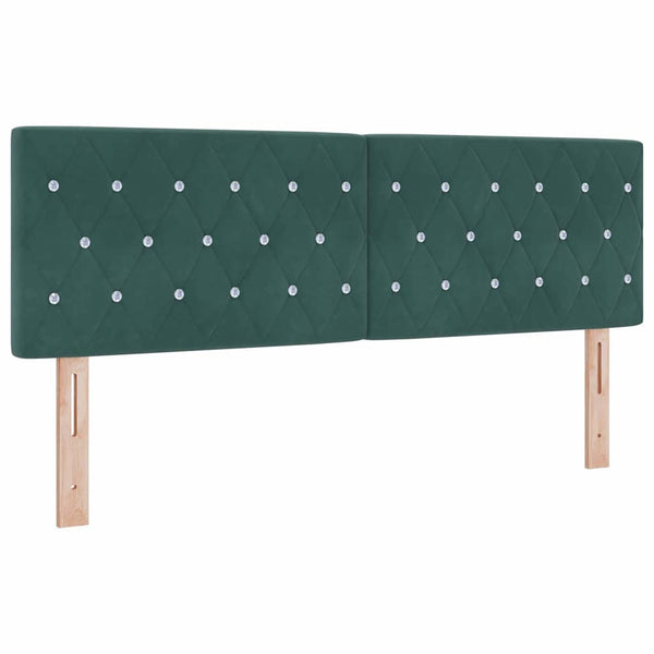 vidaXL Box Spring Bed with Mattress Dark Green 140 x 190 cm Velvet
