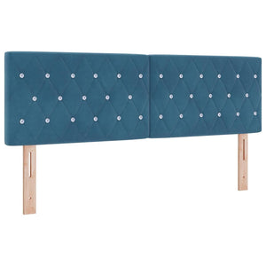 vidaXL Box Spring Bed with Mattress Dark Blue 140 x 190 cm Velvet