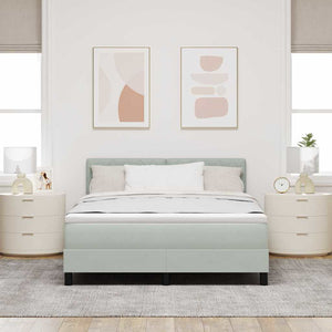 vidaXL Box Spring Bed with Mattress Light Grey 140 x 200 cm Velvet