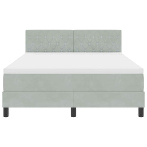 vidaXL Box Spring Bed with Mattress Light Grey 140 x 200 cm Velvet