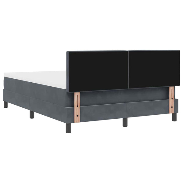 vidaXL Box Spring Bed with Mattress Dark Grey 140 x 200 cm Velvet