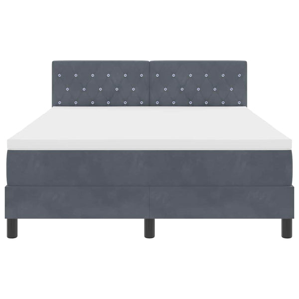 vidaXL Box Spring Bed with Mattress Dark Grey 140 x 200 cm Velvet
