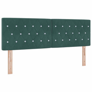 vidaXL Box Spring Bed with Mattress Dark Green 140 x 200 cm Velvet