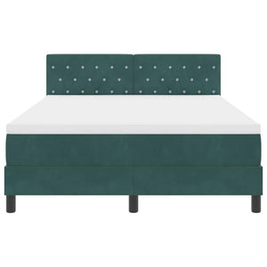 vidaXL Box Spring Bed with Mattress Dark Green 140 x 200 cm Velvet