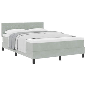 vidaXL Box Spring Bed with Mattress Light Gray 160 x 200 cm Velvet