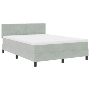 vidaXL Box Spring Bed with Mattress Light Gray 160 x 200 cm Velvet