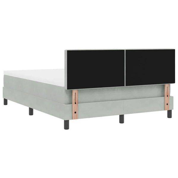 vidaXL Box Spring Bed with Mattress Light Gray 160 x 200 cm Velvet