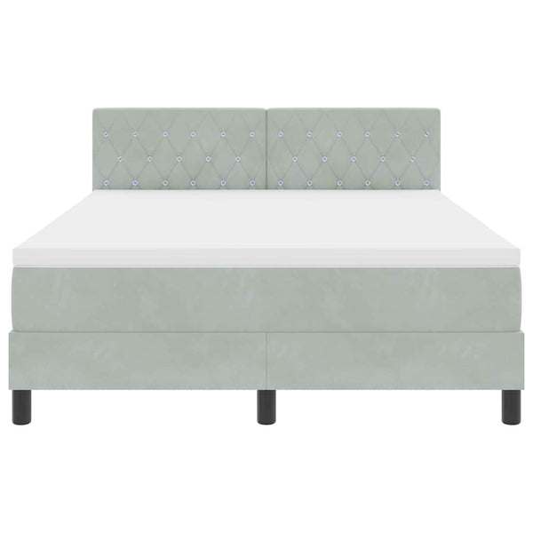 vidaXL Box Spring Bed with Mattress Light Gray 160 x 200 cm Velvet