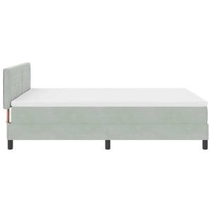 vidaXL Box Spring Bed with Mattress Light Gray 160 x 200 cm Velvet