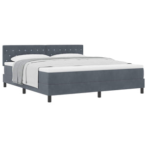 vidaXL Box Spring Bed with Mattress Dark Grey 180 x 200 cm Velvet