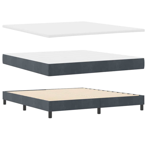 vidaXL Box Spring Bed with Mattress Dark Grey 180 x 200 cm Velvet