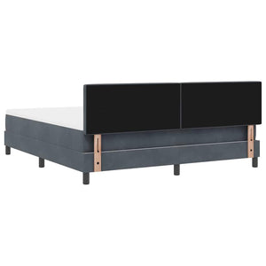 vidaXL Box Spring Bed with Mattress Dark Grey 180 x 200 cm Velvet