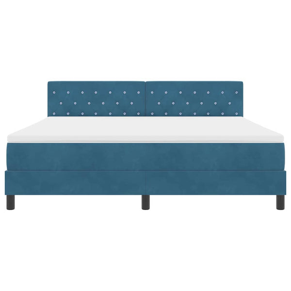 vidaXL Box Spring Bed with Mattress Dark Blue 180 x 200 cm Velvet
