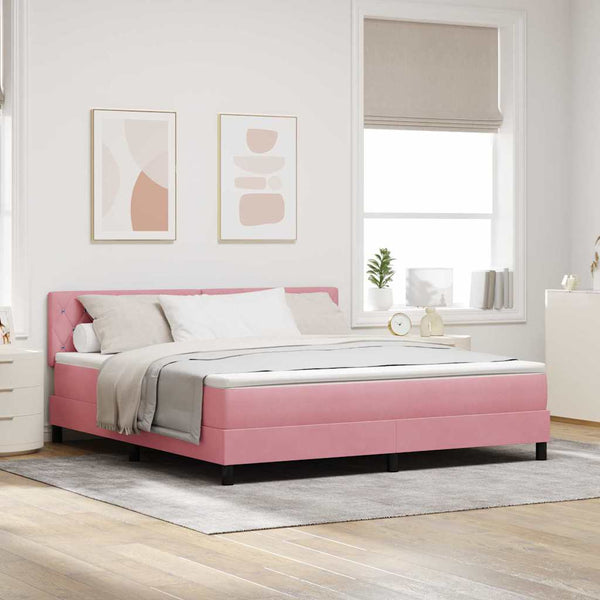 vidaXL Divan Bed with Mattress and Headboard Pink 180 x 200 cm Velvet