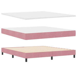 vidaXL Divan Bed with Mattress and Headboard Pink 180 x 200 cm Velvet