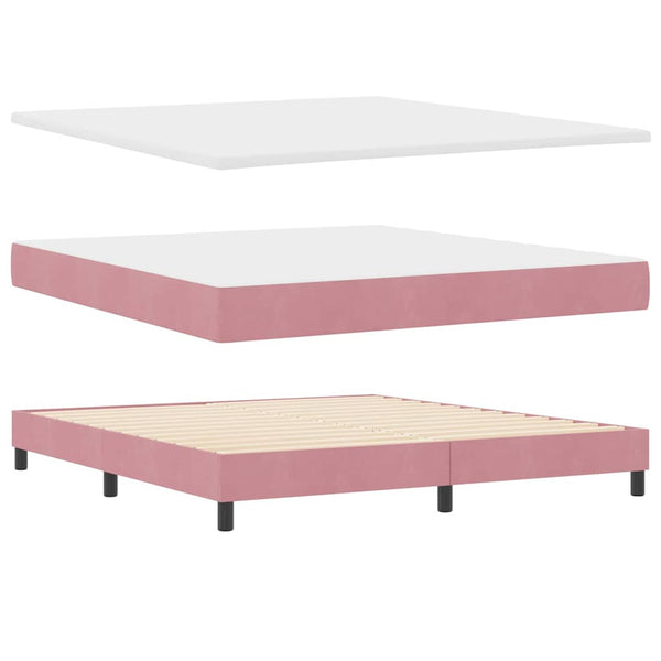 vidaXL Divan Bed with Mattress and Headboard Pink 180 x 200 cm Velvet