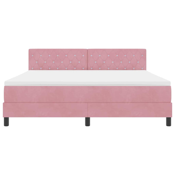 vidaXL Divan Bed with Mattress and Headboard Pink 180 x 200 cm Velvet