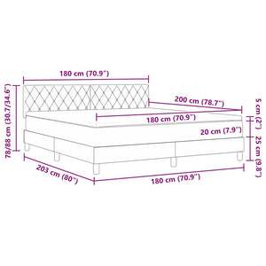 vidaXL Divan Bed with Mattress and Headboard Pink 180 x 200 cm Velvet
