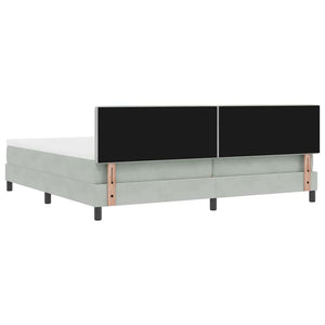 vidaXL Box Spring Bed with Mattress Light Gray 200 x 200 cm Velvet