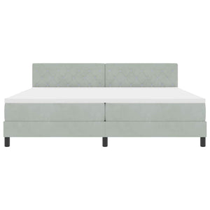 vidaXL Box Spring Bed with Mattress Light Gray 200 x 200 cm Velvet