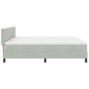 vidaXL Box Spring Bed with Mattress Light Gray 200 x 200 cm Velvet
