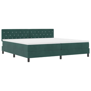 vidaXL Box Spring Bed with Mattress Dark Green 200 x 200 cm Velvet