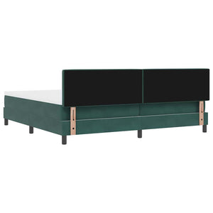 vidaXL Box Spring Bed with Mattress Dark Green 200 x 200 cm Velvet