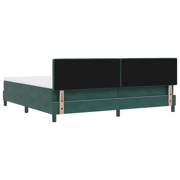 vidaXL Box Spring Bed with Mattress Dark Green 200 x 200 cm Velvet
