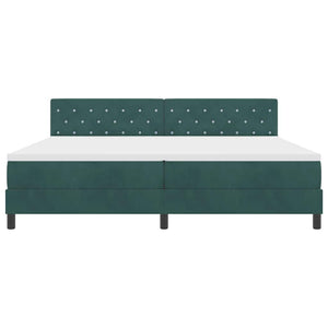 vidaXL Box Spring Bed with Mattress Dark Green 200 x 200 cm Velvet