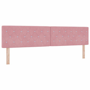 vidaXL Box Spring Bed with Mattress with Headboard Pink 200 x 200 cm Velvet