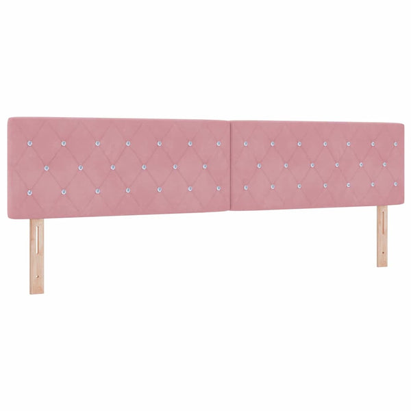 vidaXL Box Spring Bed with Mattress with Headboard Pink 200 x 200 cm Velvet