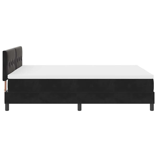 vidaXL Box Spring Bed with Mattress Black 140 x 190 cm Velvet