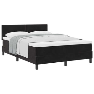 vidaXL Box Spring Bed with Mattress Black 140 x 200 cm Velvet