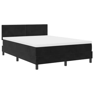 vidaXL Box Spring Bed with Mattress Black 140 x 200 cm Velvet