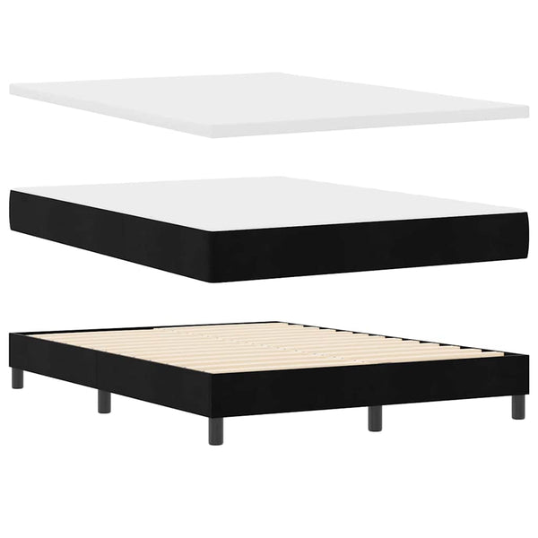 vidaXL Box Spring Bed with Mattress Black 160 x 200 cm Velvet