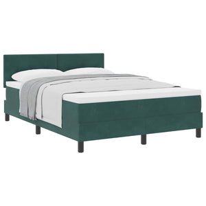 vidaXL Box Spring Bed with Mattress Dark Green 160 x 200 cm Velvet