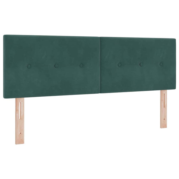 vidaXL Box Spring Bed with Mattress Dark Green 160 x 200 cm Velvet