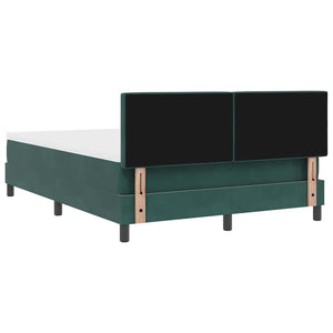 vidaXL Box Spring Bed with Mattress Dark Green 160 x 200 cm Velvet